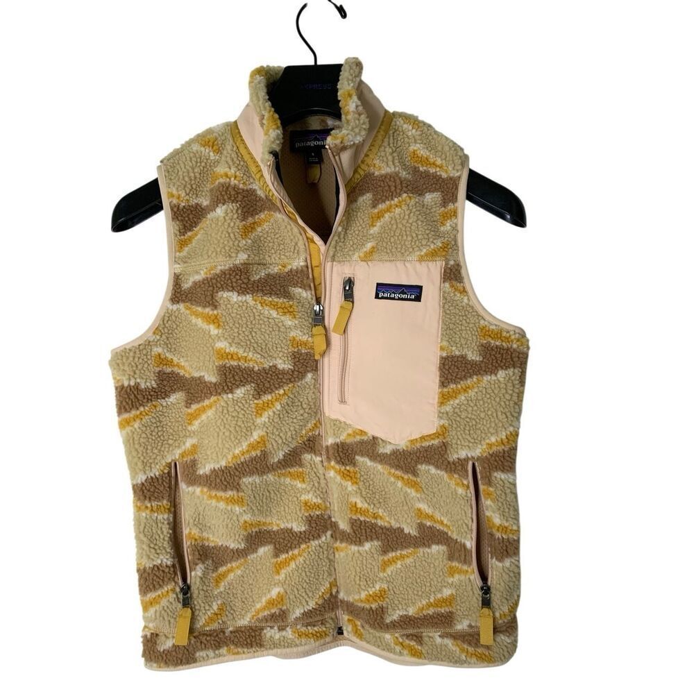 Patagonia Classic Retro-X Fleece Vest take root natural women's size small 23083 - Picture 2 of 6